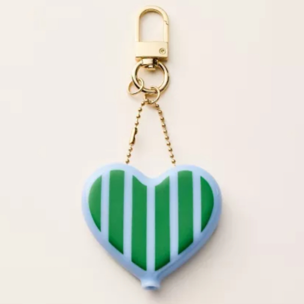 NWT Kate Spade Striped Heart Coin Purse Bag Charm Keychain Target Collaboration